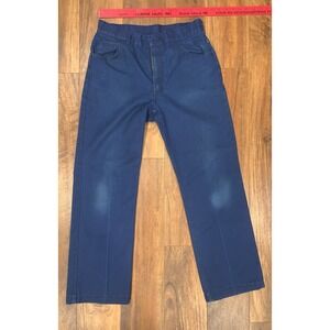Vintage Distressed NonStretch 80s Union Made Women's Workwear  SIZE 32 Pant Blue